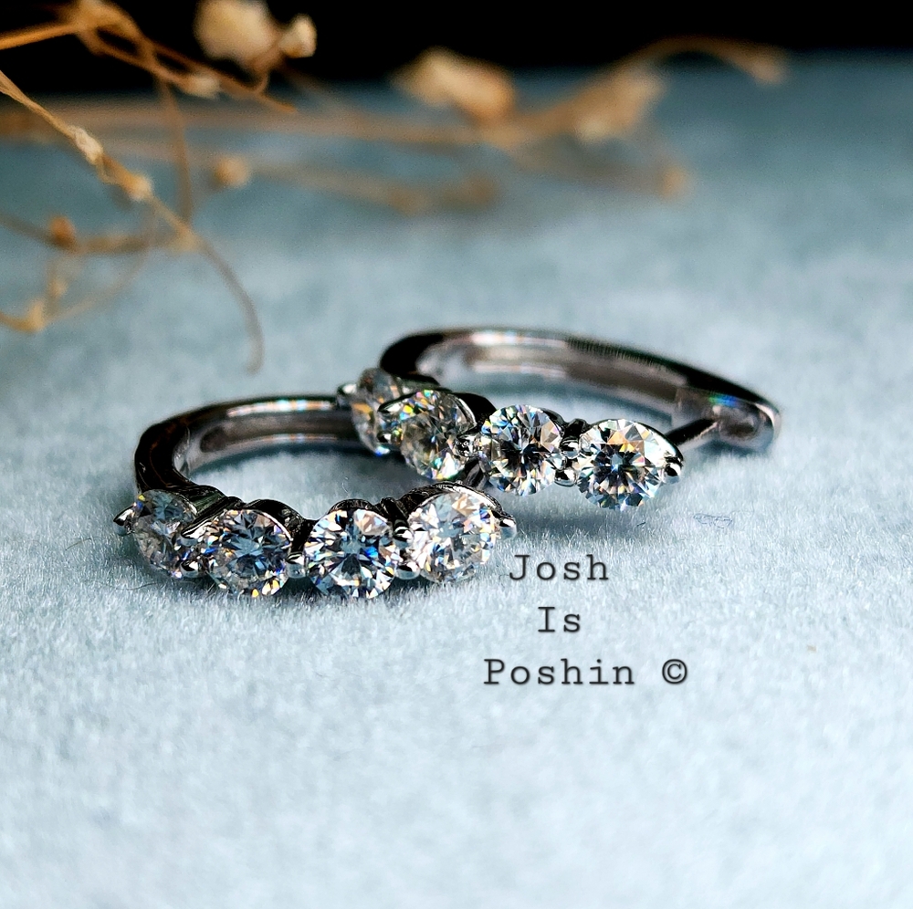 0.8CTW Moissanite dainty hoop earrings in sterling silver